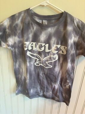 Gildan Gray & White Tie-Dye 'EAGLES' Graphic Tee
